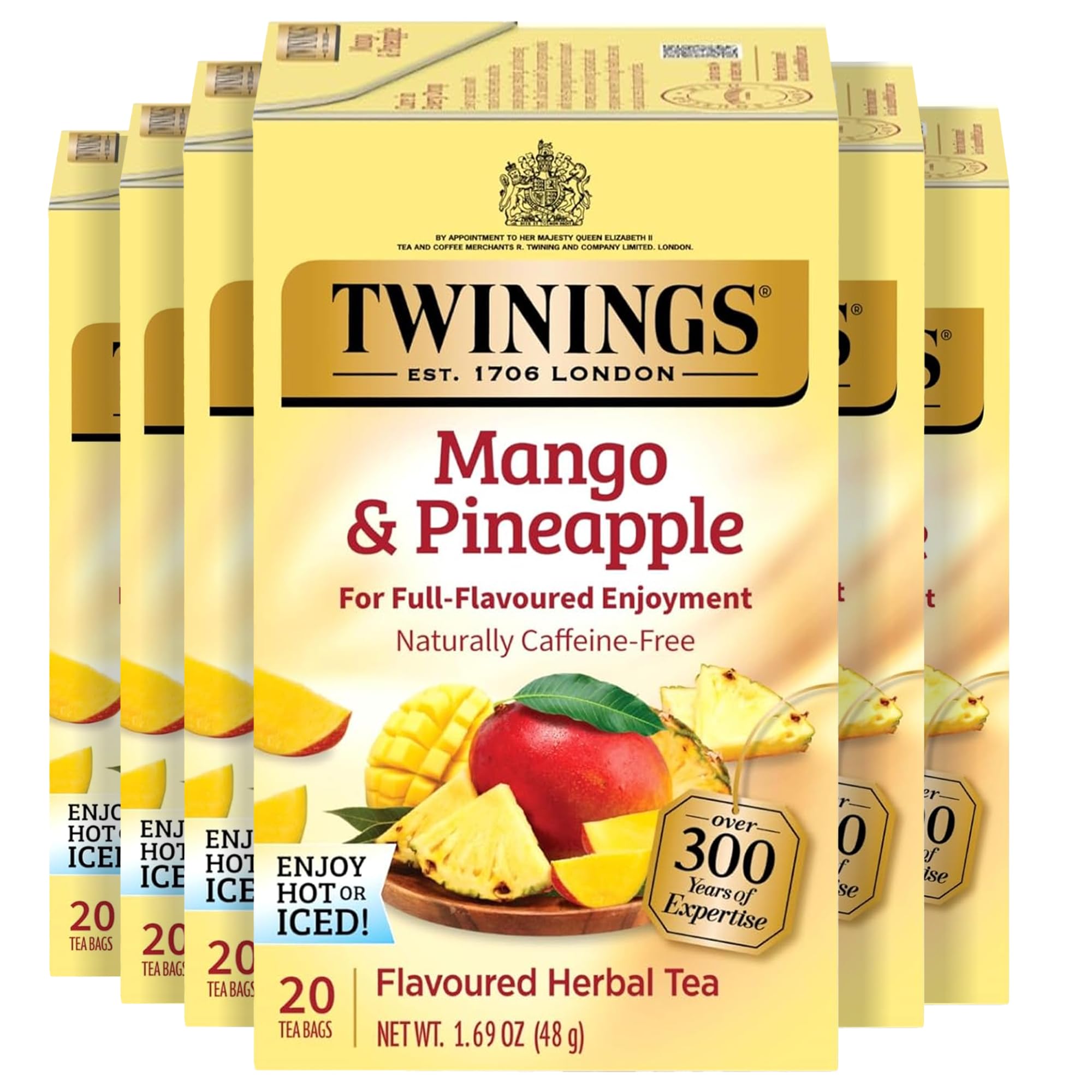 Twinings Lemon & Ginger Herbal Tea Individually Wrapped Bags, 100 Count (Pack of 1), Tangy Lemon, Spicy Ginger, Naturally Caffeine-Free, Enjoy Hot or Iced, 100 Teabags