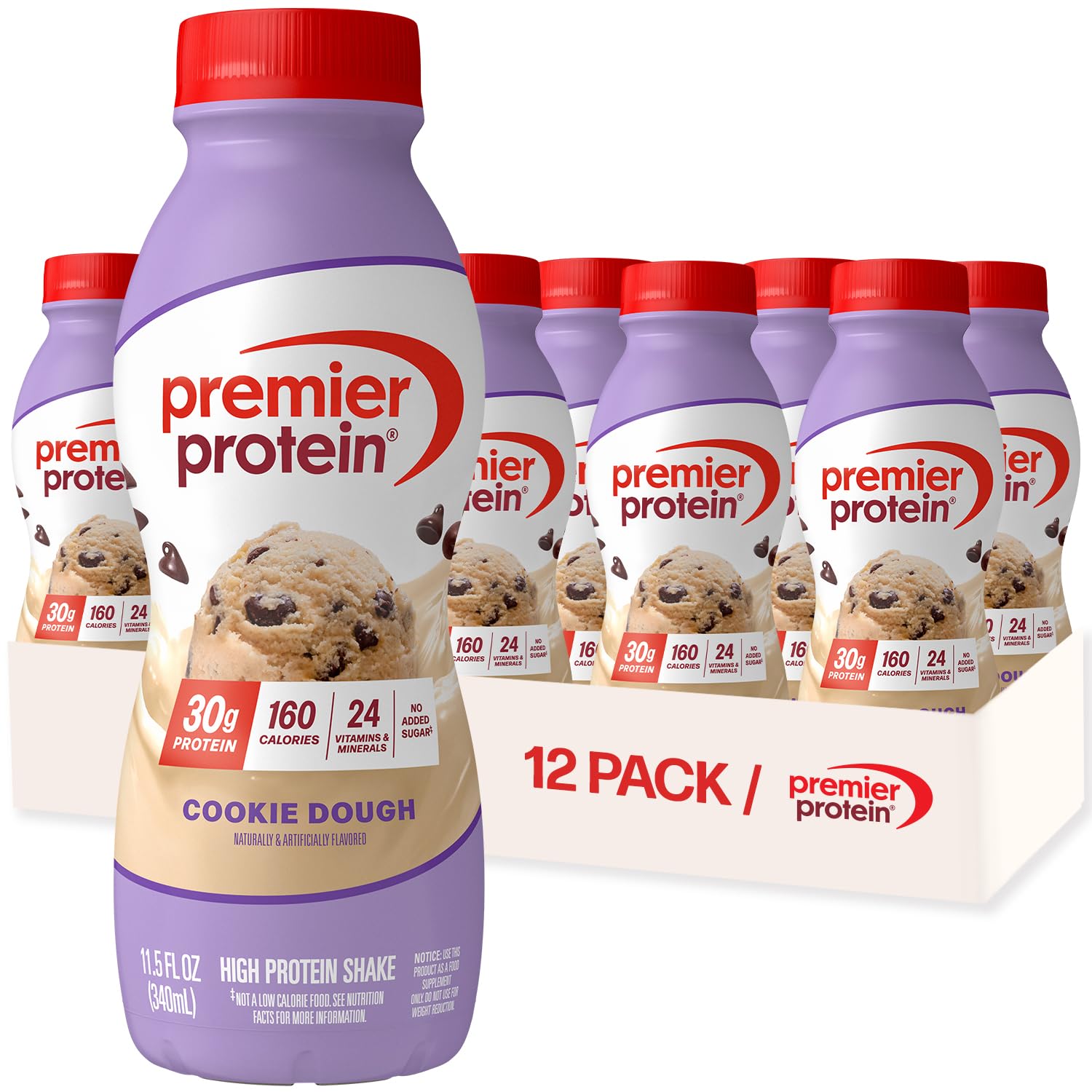 Premier Protein Shake, Caramel, 30g Protein, No Added Sugar, 24 Vitamins & Minerals to Support Immune Health, 11.5 fl oz, 12 Pack (Packaging May Vary)