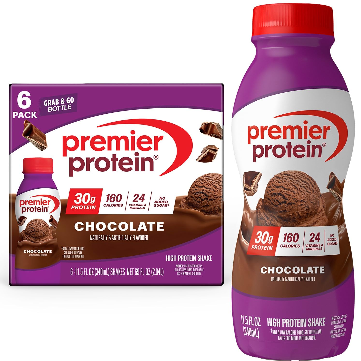 Premier Protein Shake, Caramel, 30g Protein, No Added Sugar, 24 Vitamins & Minerals to Support Immune Health, 11.5 fl oz, 12 Pack (Packaging May Vary)