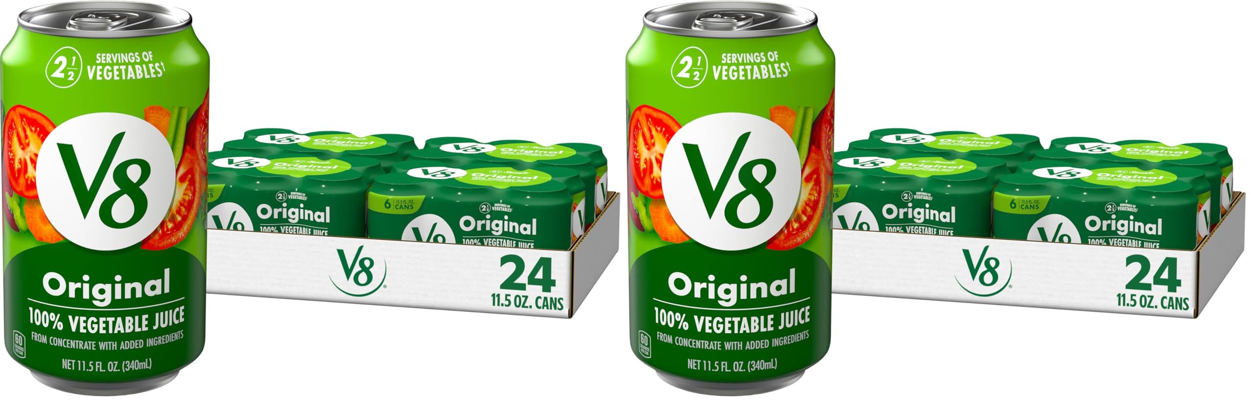 V8 Original 100% Vegetable Juice, 11.5 fl oz Can (24 Pack)