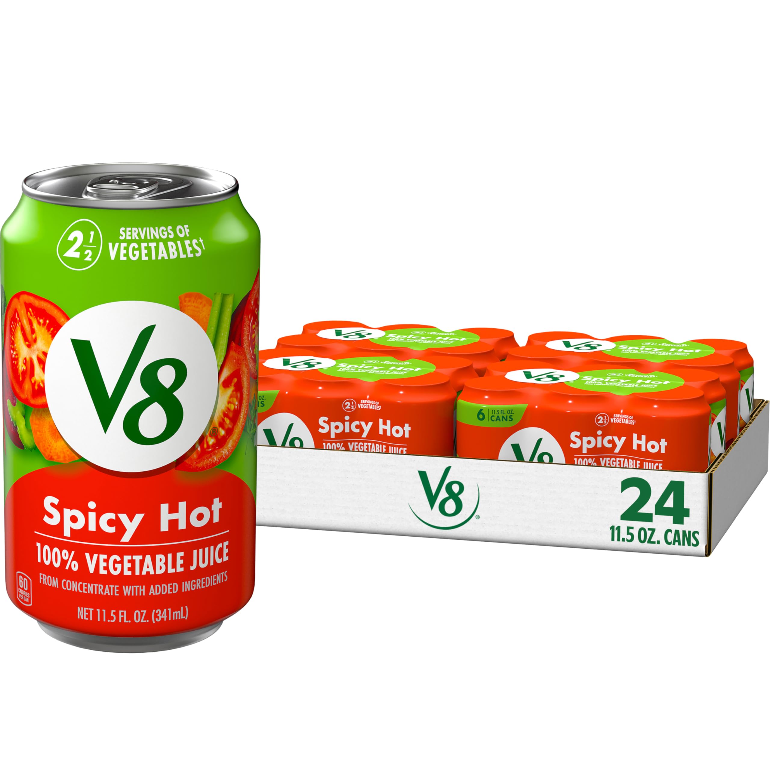 V8 Original 100% Vegetable Juice, 11.5 fl oz Can (24 Pack)