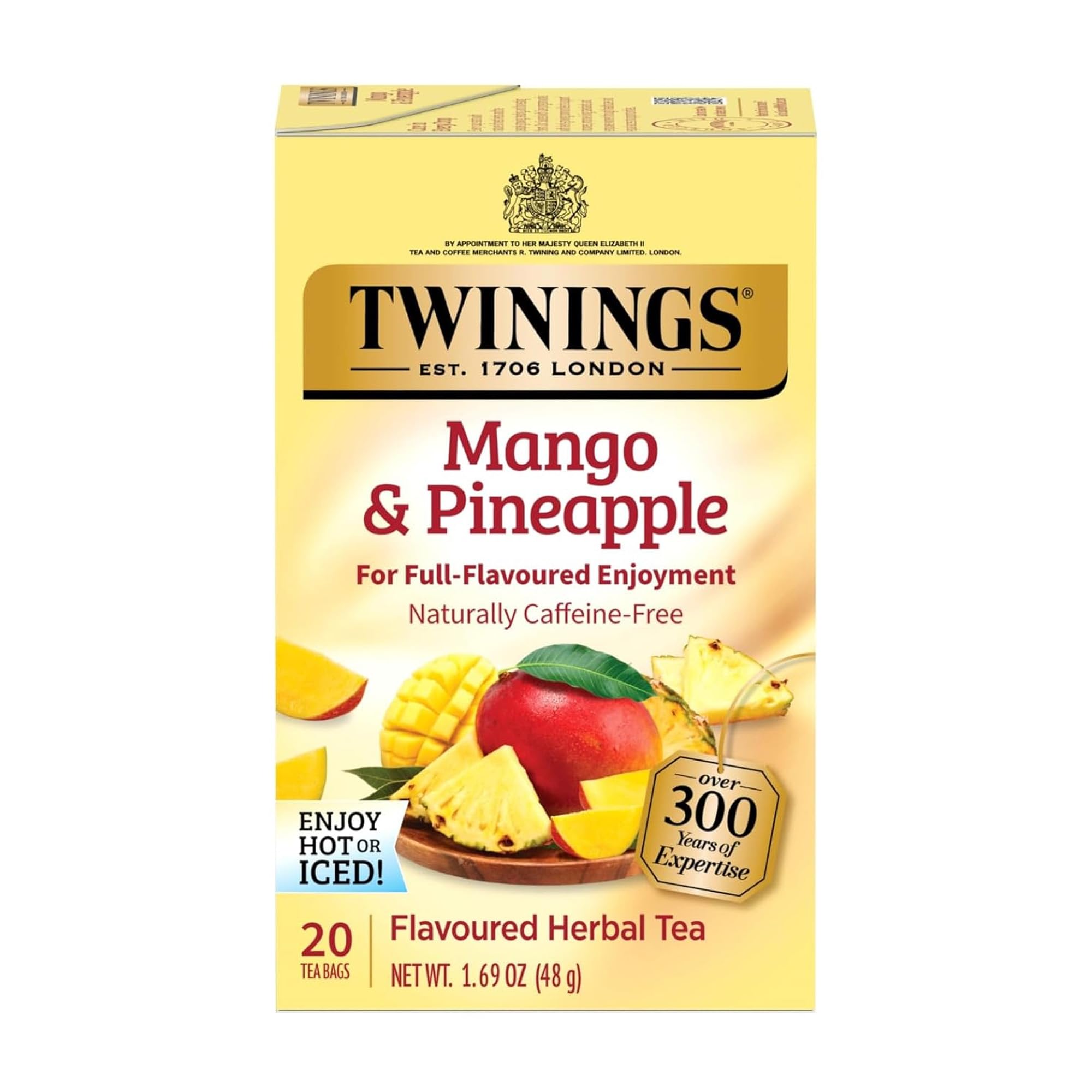 Twinings Lemon & Ginger Herbal Tea Individually Wrapped Bags, 100 Count (Pack of 1), Tangy Lemon, Spicy Ginger, Naturally Caffeine-Free, Enjoy Hot or Iced, 100 Teabags