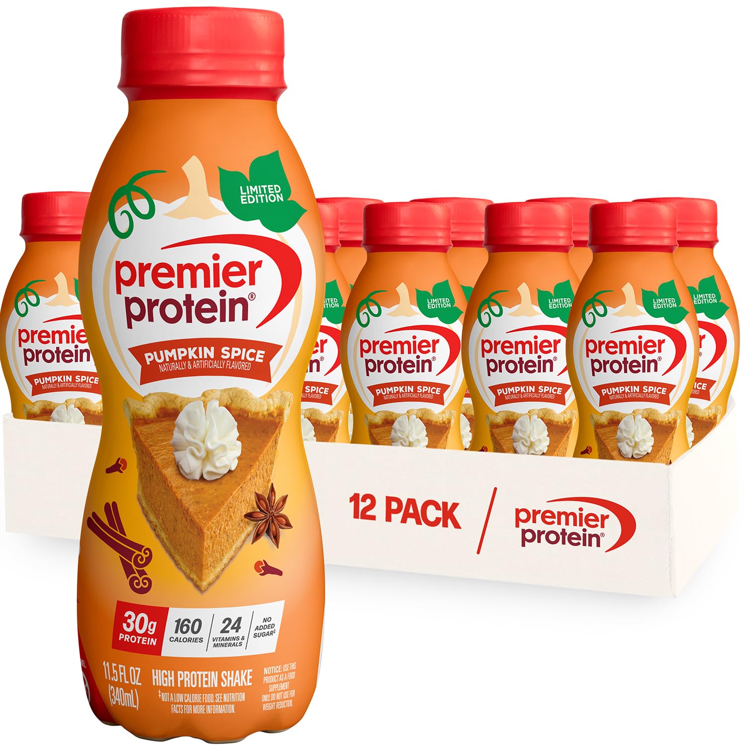 Premier Protein Shake, Caramel, 30g Protein, No Added Sugar, 24 Vitamins & Minerals to Support Immune Health, 11.5 fl oz, 12 Pack (Packaging May Vary)