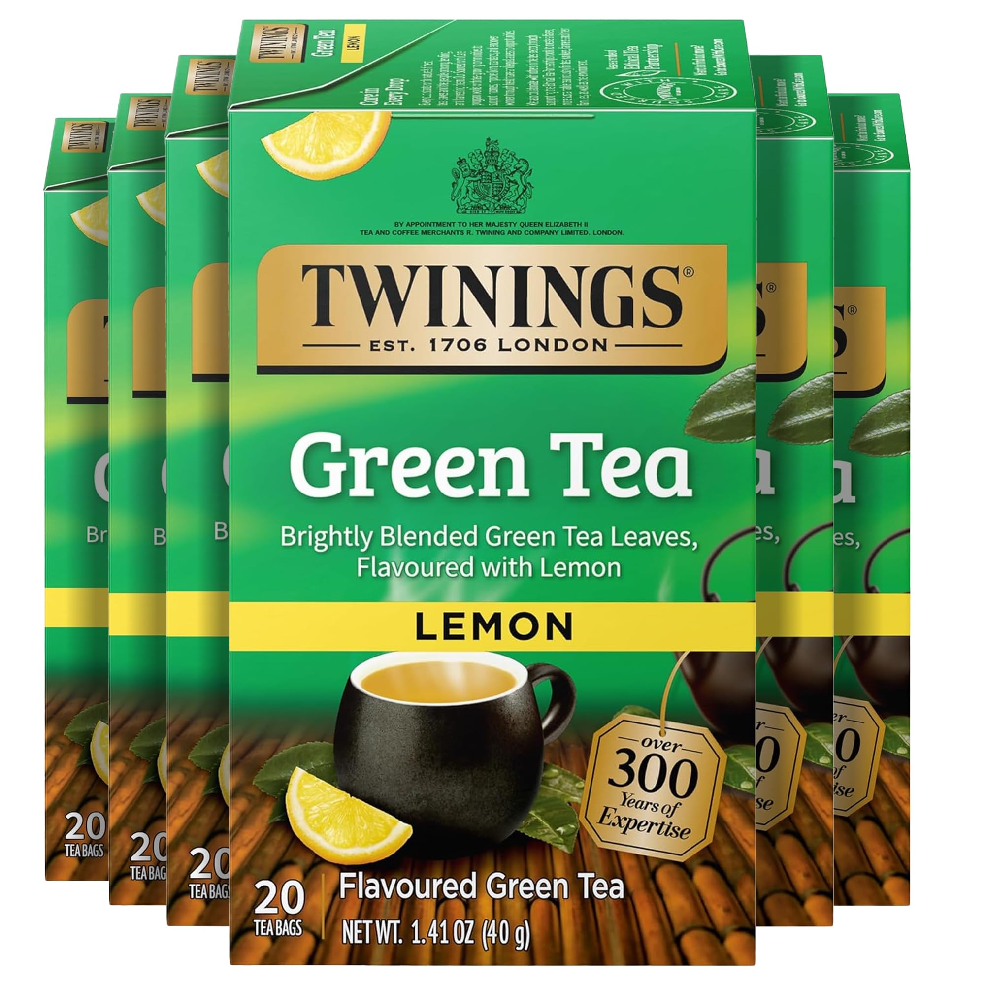 Twinings Lemon & Ginger Herbal Tea Individually Wrapped Bags, 100 Count (Pack of 1), Tangy Lemon, Spicy Ginger, Naturally Caffeine-Free, Enjoy Hot or Iced, 100 Teabags