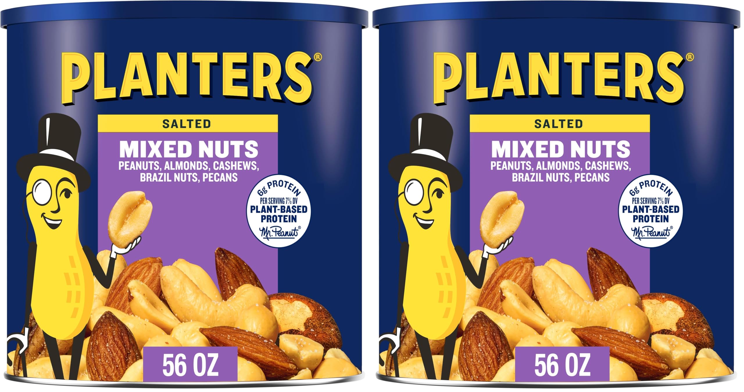 PLANTERS Deluxe Mixed Nuts with Sea Salt, 27 oz Resealable Container - Variety Mixed Nuts Snacks with Cashews, Almonds, Pecans, Pistachios & Hazelnuts - Energy Boost - Kosher