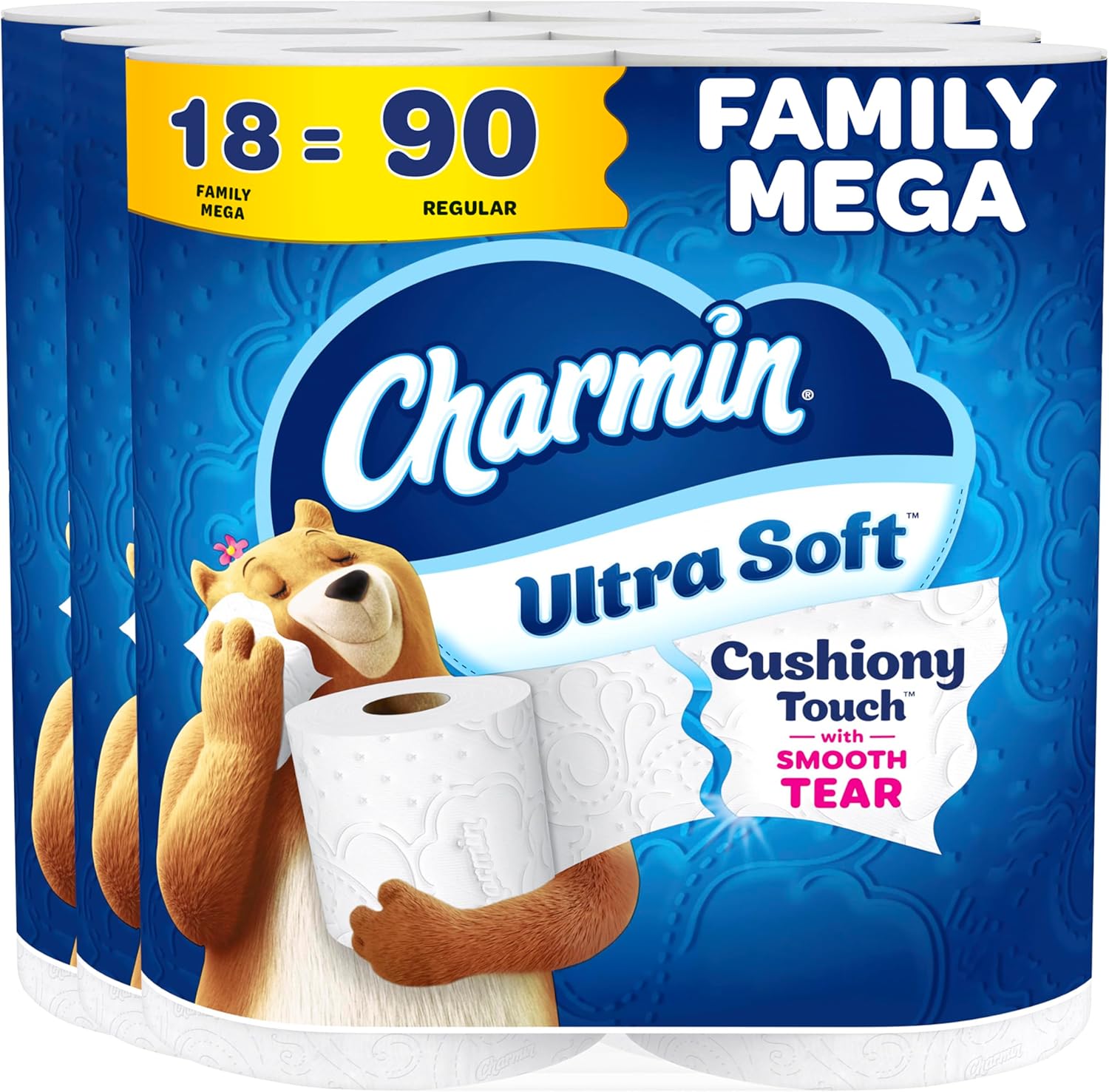 Charmin Ultra Soft Cushiony Touch Toilet Paper, 12 Family Mega XL Rolls = 84 Regular Rolls