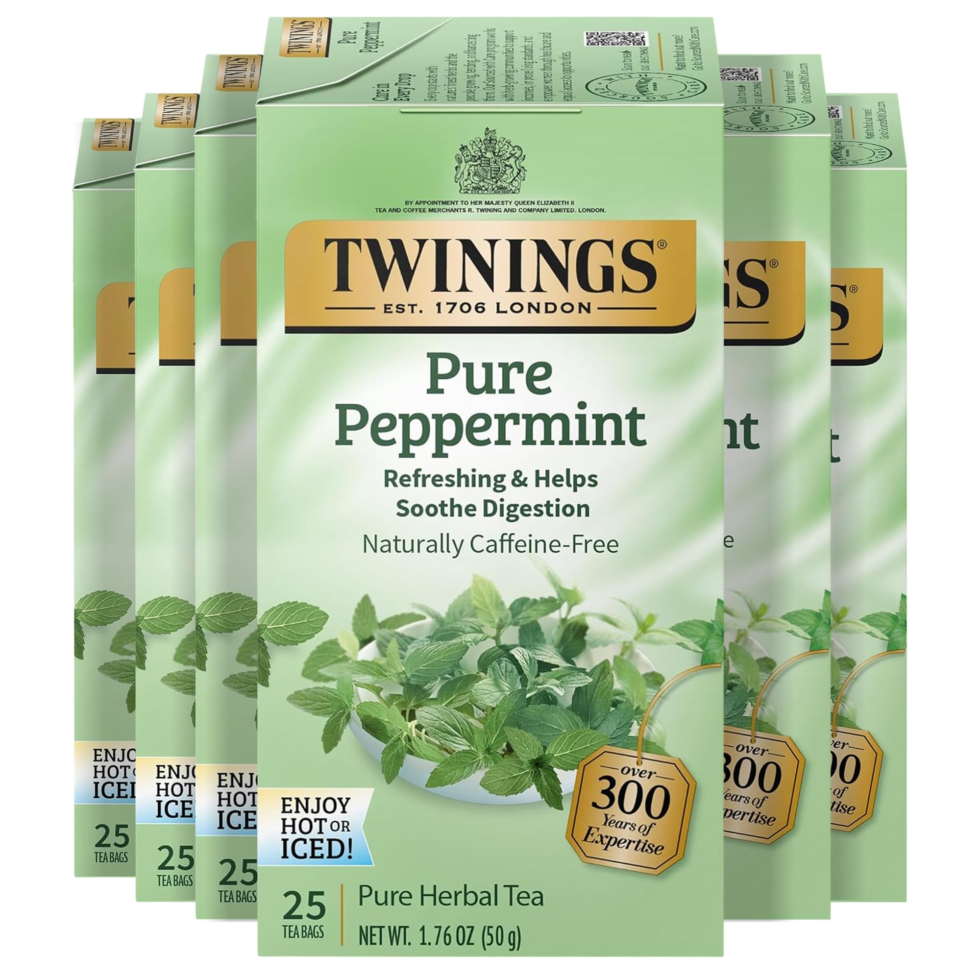 Twinings Lemon & Ginger Herbal Tea Individually Wrapped Bags, 100 Count (Pack of 1), Tangy Lemon, Spicy Ginger, Naturally Caffeine-Free, Enjoy Hot or Iced, 100 Teabags