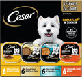 Cesar Adult Wet Dog Food Steak Lovers Variety Pack with Real Meat, 3.5 oz. Easy Peel Trays, 36 Count