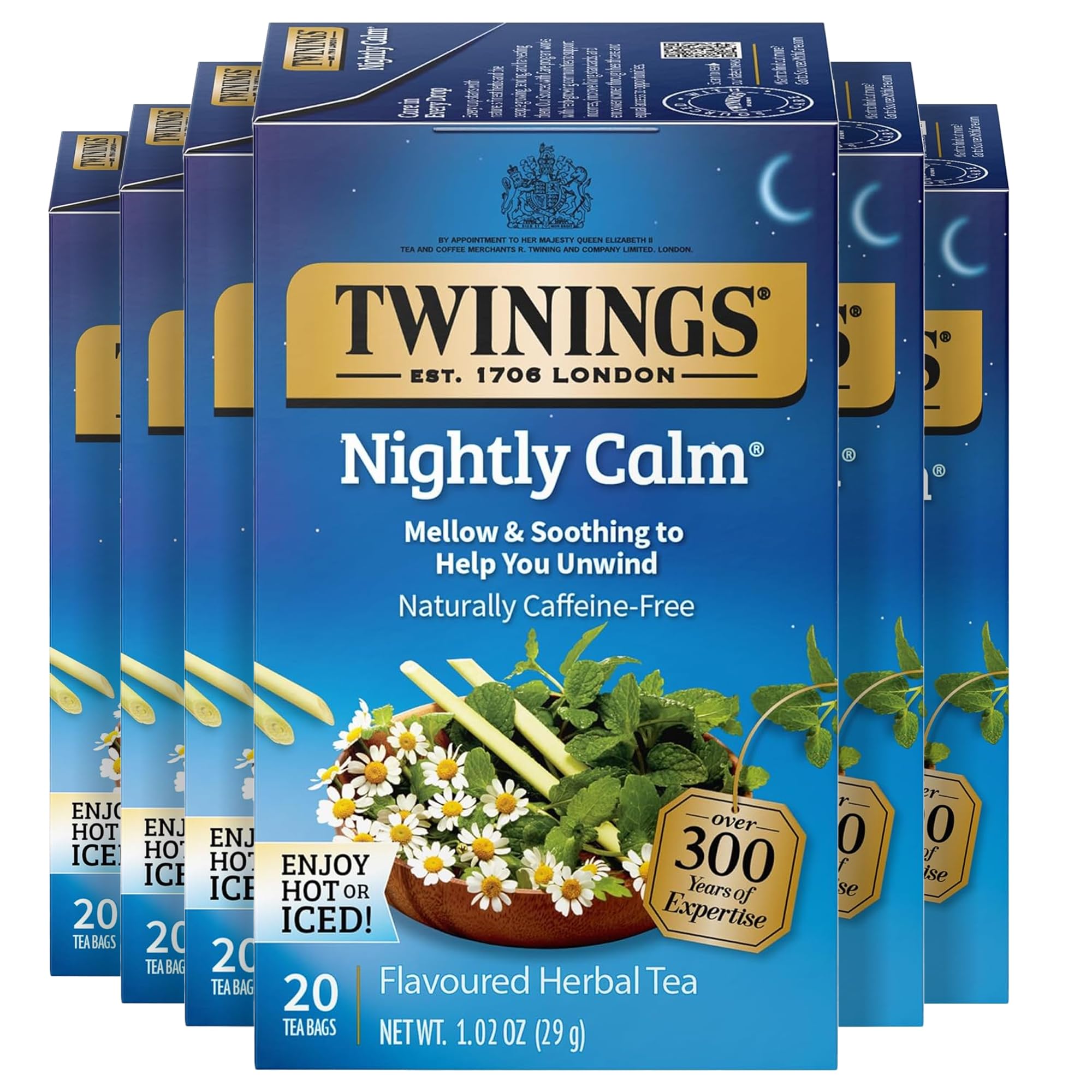 Twinings Lemon & Ginger Herbal Tea Individually Wrapped Bags, 100 Count (Pack of 1), Tangy Lemon, Spicy Ginger, Naturally Caffeine-Free, Enjoy Hot or Iced, 100 Teabags