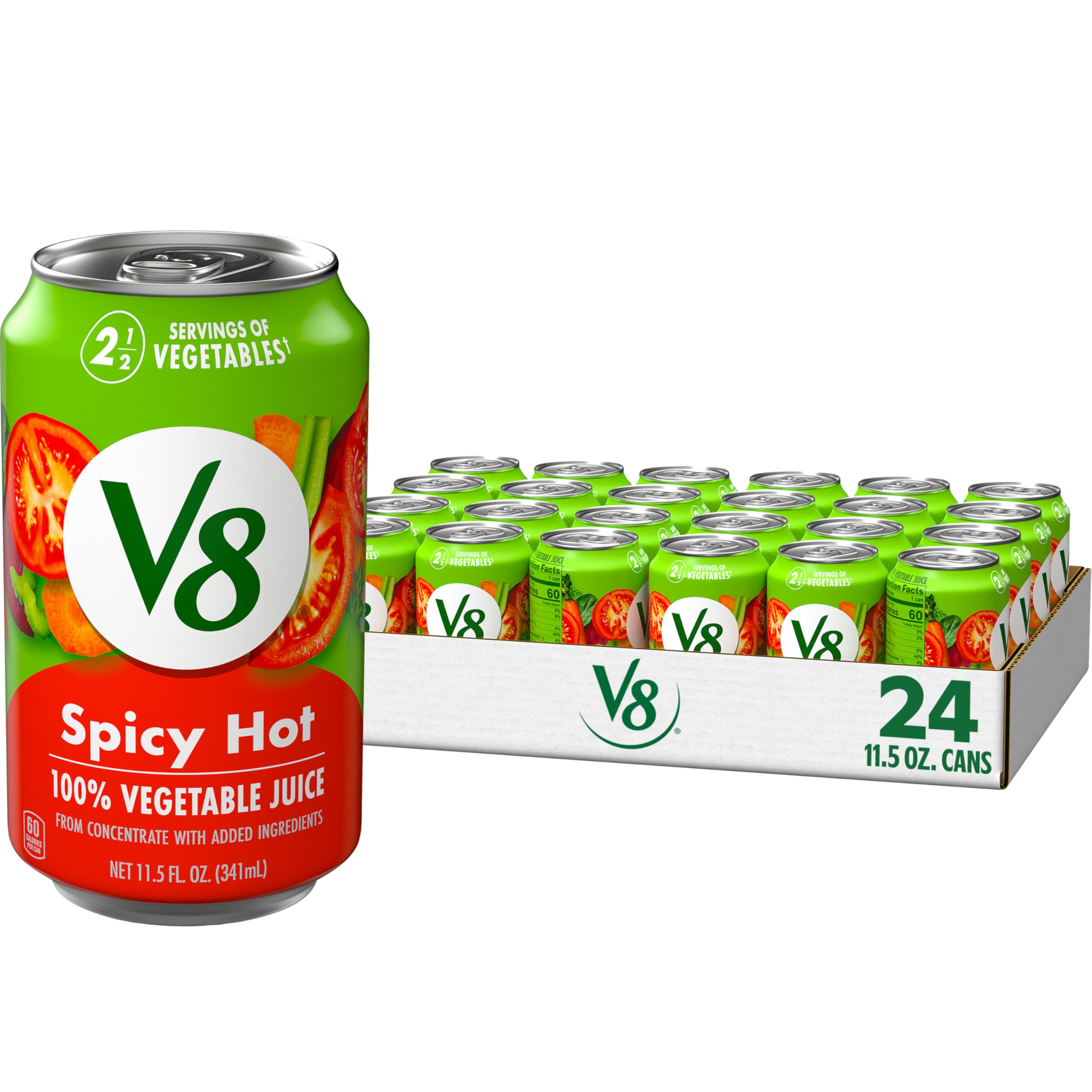 V8 Original 100% Vegetable Juice, 11.5 fl oz Can (24 Pack)