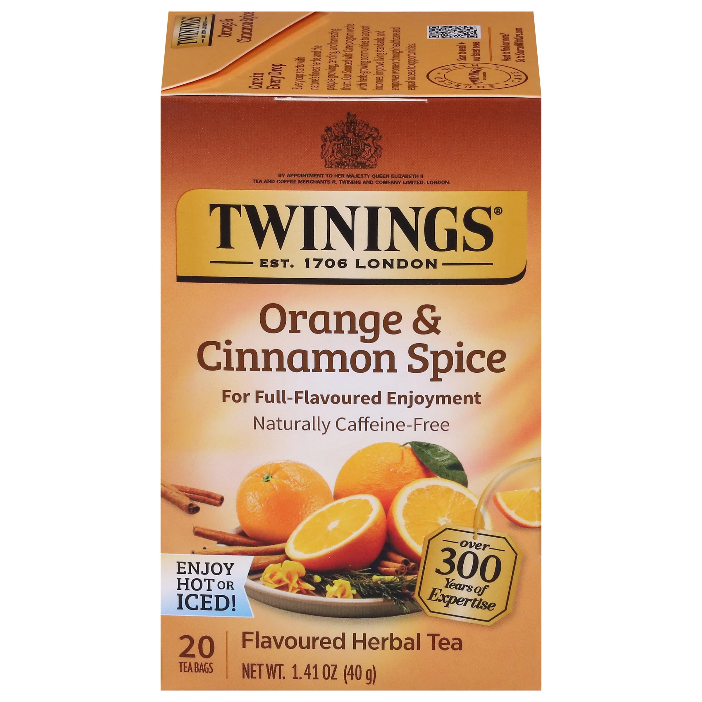 Twinings Lemon & Ginger Herbal Tea Individually Wrapped Bags, 100 Count (Pack of 1), Tangy Lemon, Spicy Ginger, Naturally Caffeine-Free, Enjoy Hot or Iced, 100 Teabags