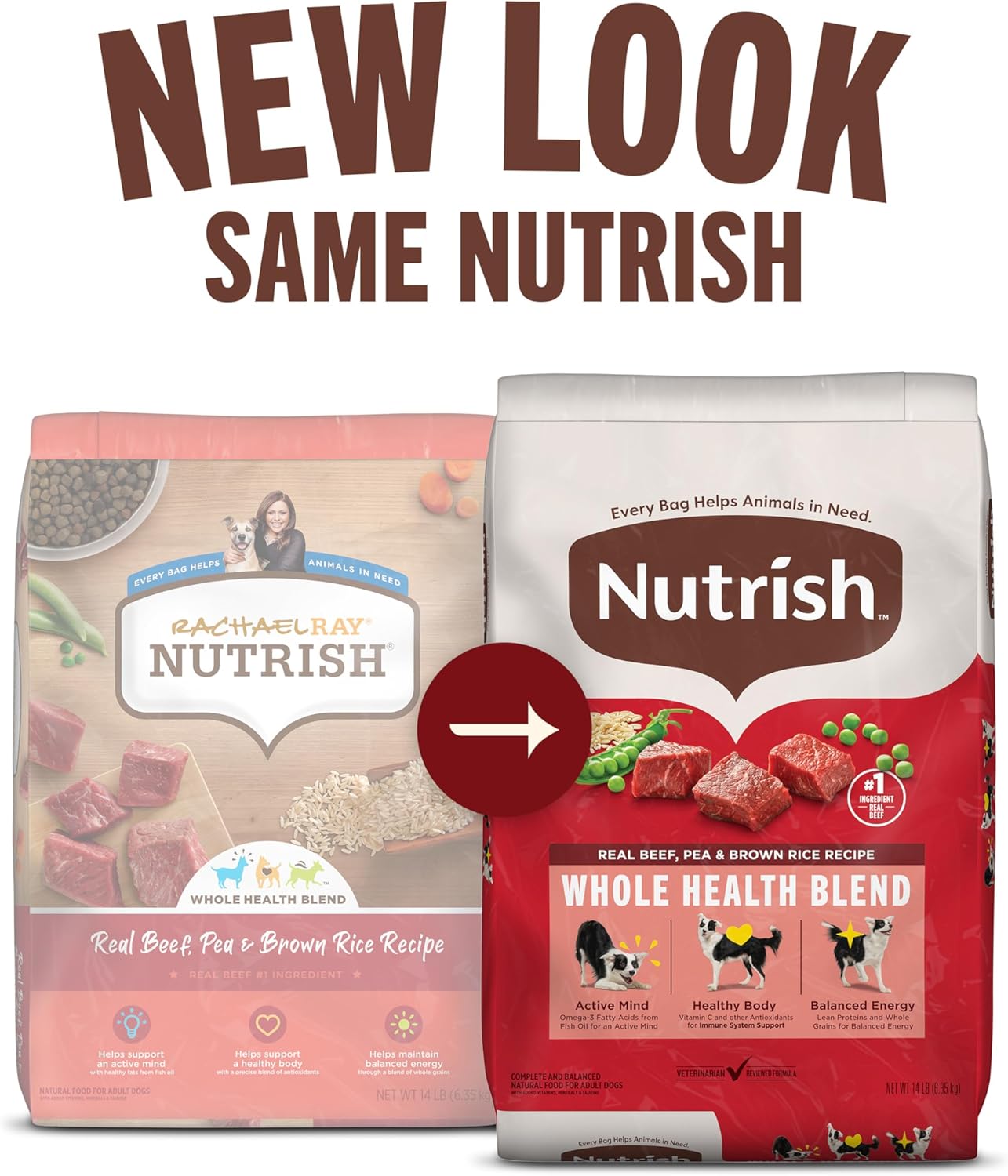 Nutrish Dry Dog Food, Real Beef, Pea & Brown Rice Recipe Whole Health Blend