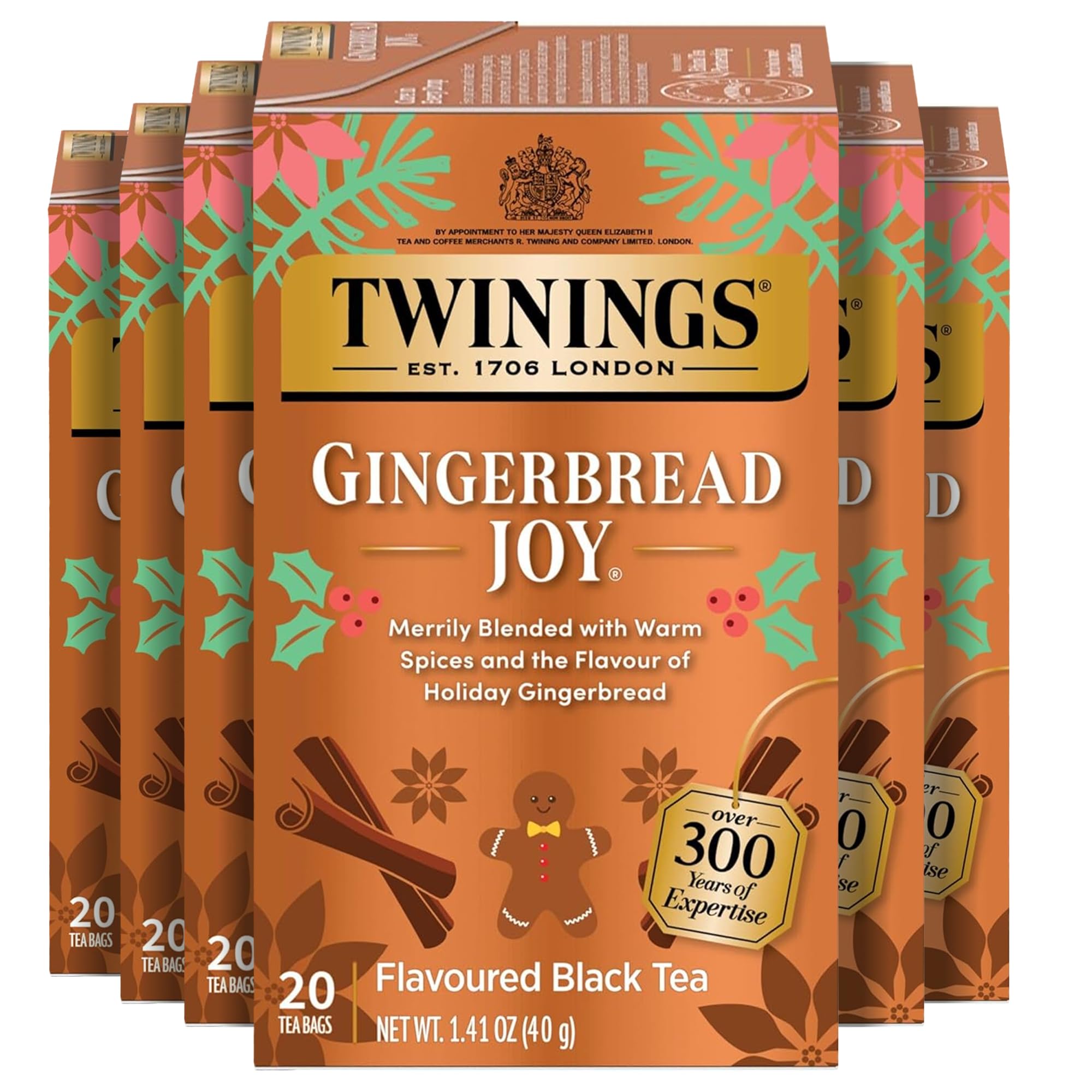 Twinings Lemon & Ginger Herbal Tea Individually Wrapped Bags, 100 Count (Pack of 1), Tangy Lemon, Spicy Ginger, Naturally Caffeine-Free, Enjoy Hot or Iced, 100 Teabags