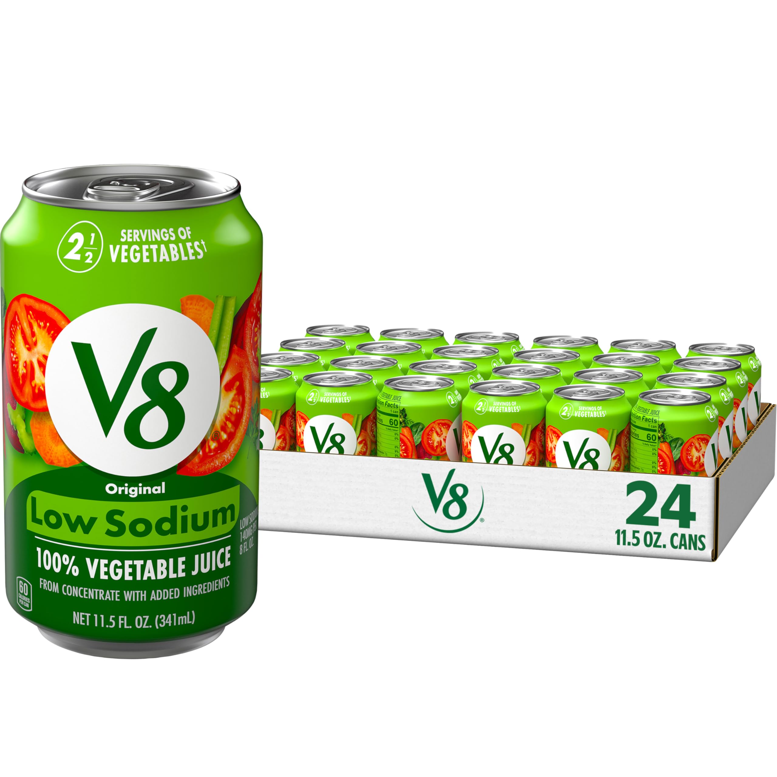 V8 Original 100% Vegetable Juice, 11.5 fl oz Can (24 Pack)