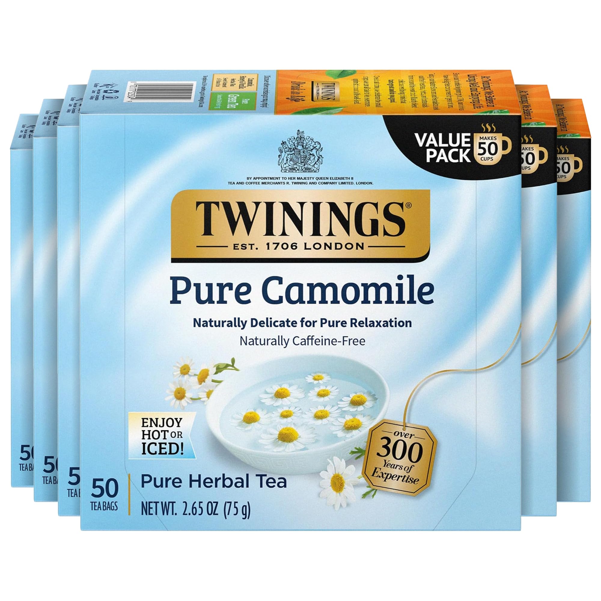 Twinings Lemon & Ginger Herbal Tea Individually Wrapped Bags, 100 Count (Pack of 1), Tangy Lemon, Spicy Ginger, Naturally Caffeine-Free, Enjoy Hot or Iced, 100 Teabags